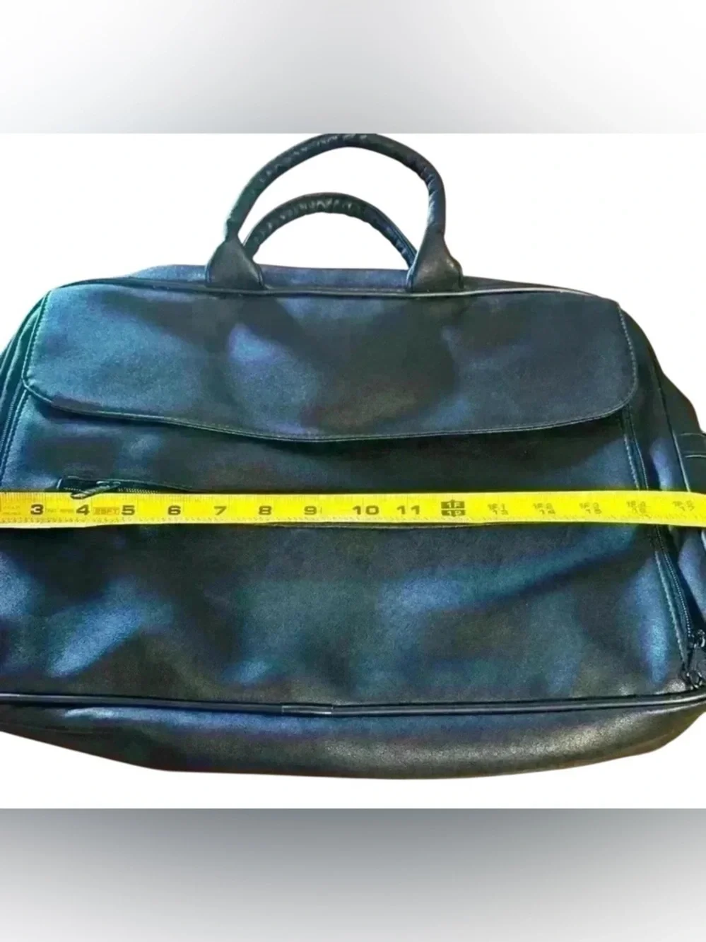 Travelwell Black Faux Leather Briefcase Laptop Bag Work Travel Bag